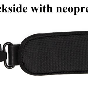 Riffelrem sort læder, patronholder, rembøjler, neopren bagside